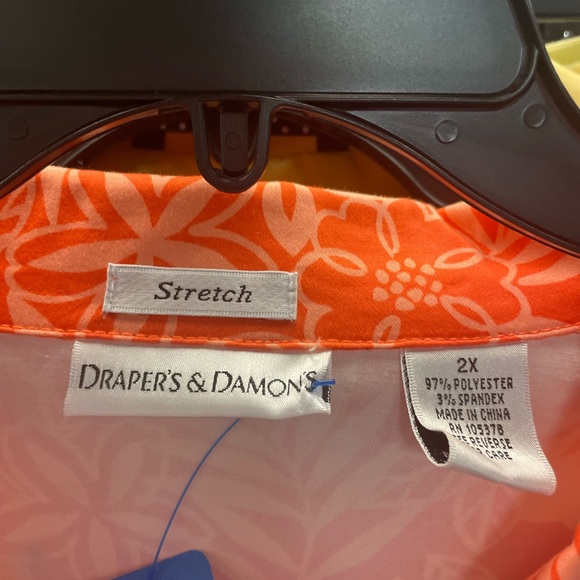 Drapers and Damons Orange Buttonup Top - Picture 4 of 4